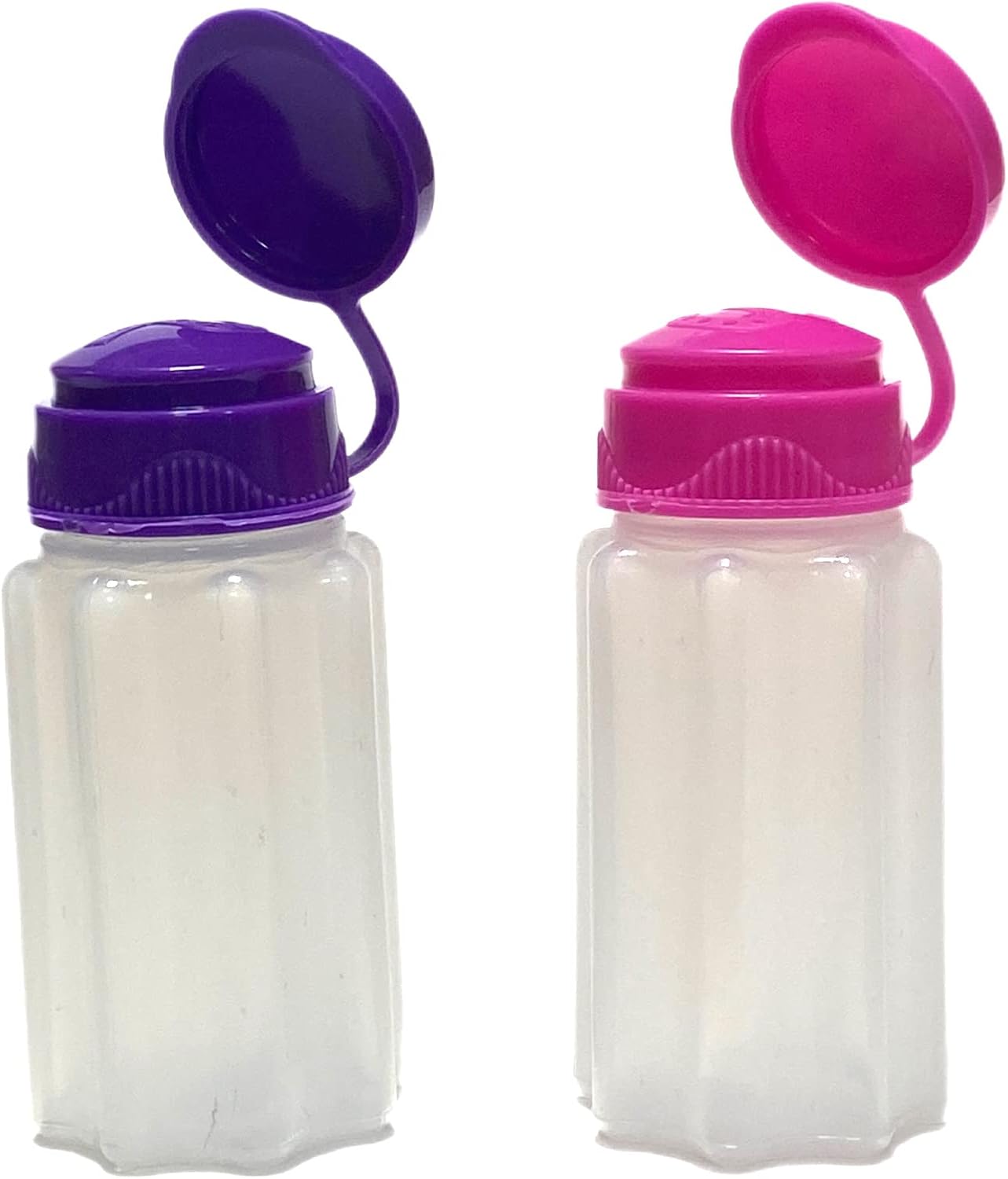 Azi 2pc NO SPILL Mini Camping Salt & Pepper Shakers - To Go Salt Shaker for Picnic Work Lunch Box Travel RV Outdoors Hunting Fishing (1.18 oz each) - Tight Seal - BPA FREE
