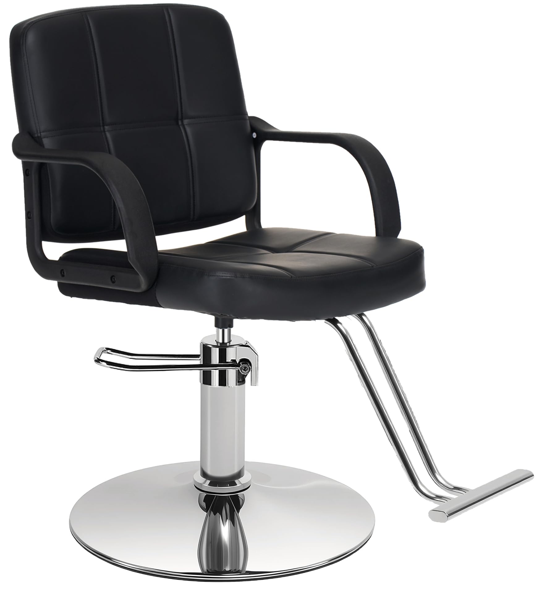 Salon Barber Chair, 6.1'' Adjustable Height Barber Styling Chairs with Hydraulic Pump, 360° Swivel Hydraulic Hair Chairs, Thick Seat, Salon Chair for Hair Stylist Barbershop &amp; Home (Black-04)