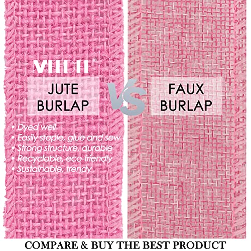 Meedee Pink Burlap Ribbon Natural Jute Burlap Ribbon Light Pink Ribbon 1.5 Inch Pink Jute Ribbon Baby Pink Ribbon For Gift Wrapping Ribbon For Burlap Bow Baby Shower It's Girl Wreaths Ribbon, 10 Yards #TOP2