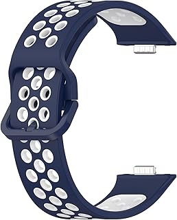 سوار من ييكاموسي متوافق مع ساعة هواوي فيت 3 للنساء والرجال، سوار بديل بلونين سريع الفك مصنوع من السيليكون الناعم والبولي يوريثين المقاوم للحرارة