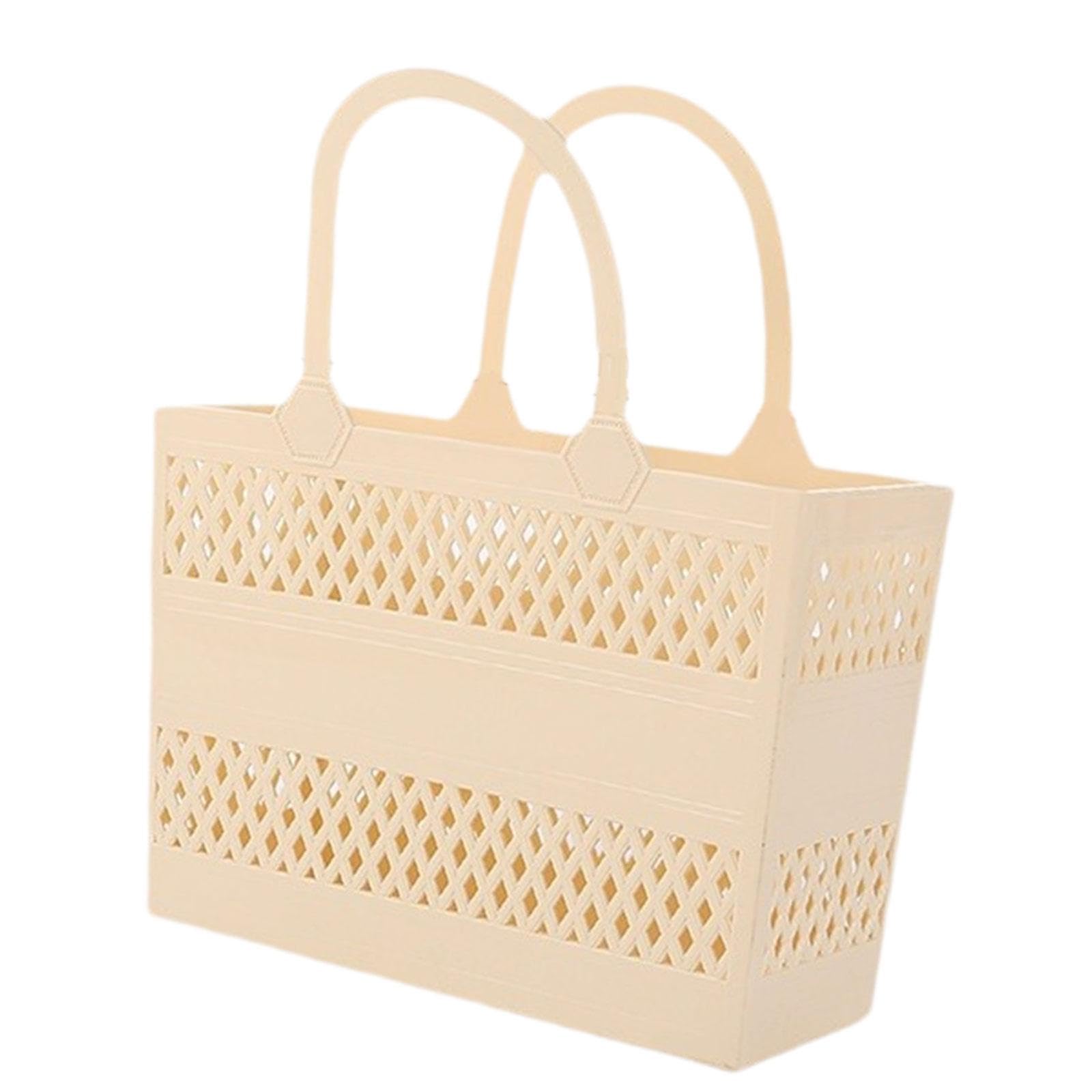 Yajuyi Shower Caddy Basket Shower Caddy Tote with Handles Box Shower Organizer for Dorm Beige