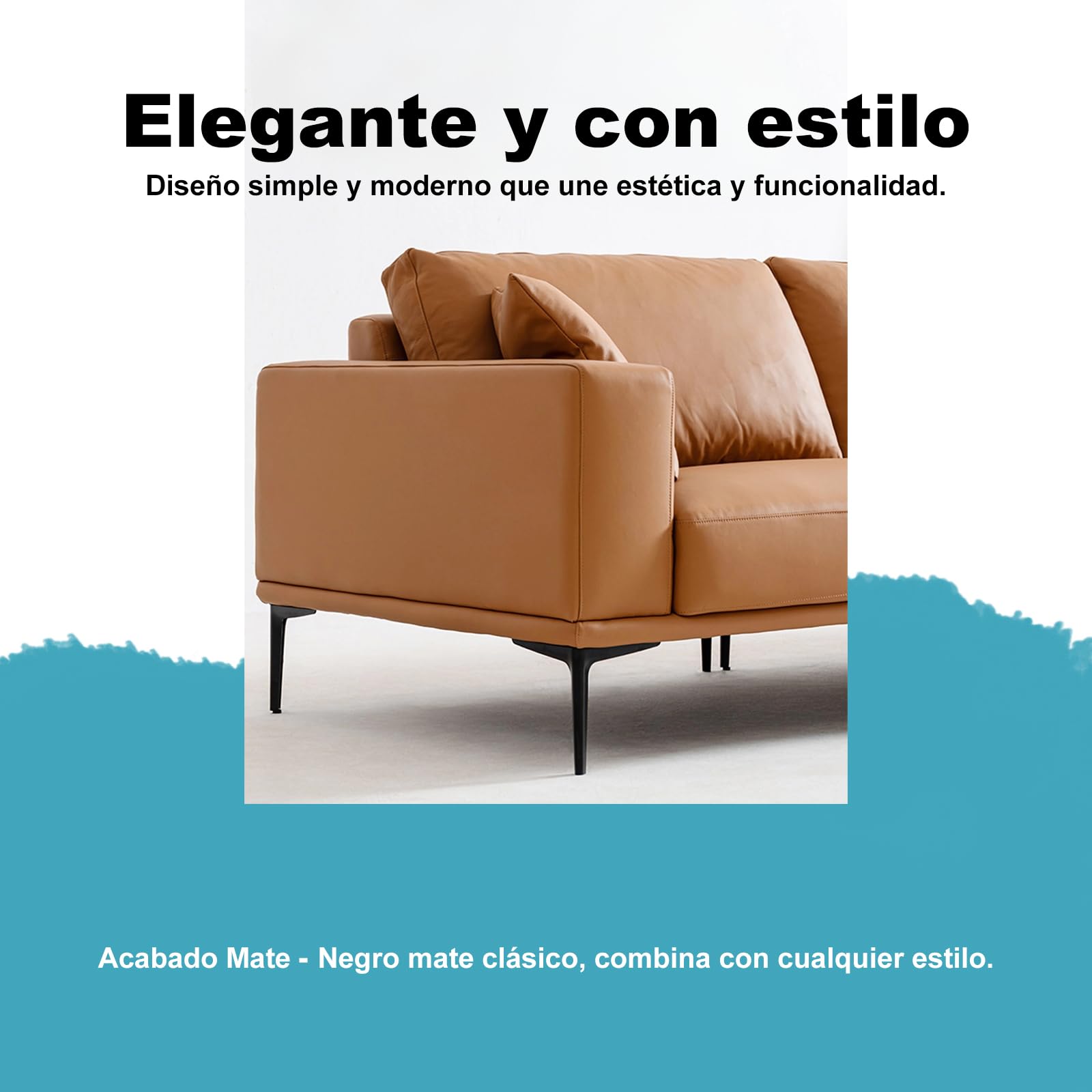 Patas de Mueble 18 cm, Patas de Metal para Muebles Juego de 4 | Patas Cortas Modernas Negras DIY, Soporte Resistente, Reemplazo para Armario, Cómoda, Aparador, Mesita de Noche, Sofá