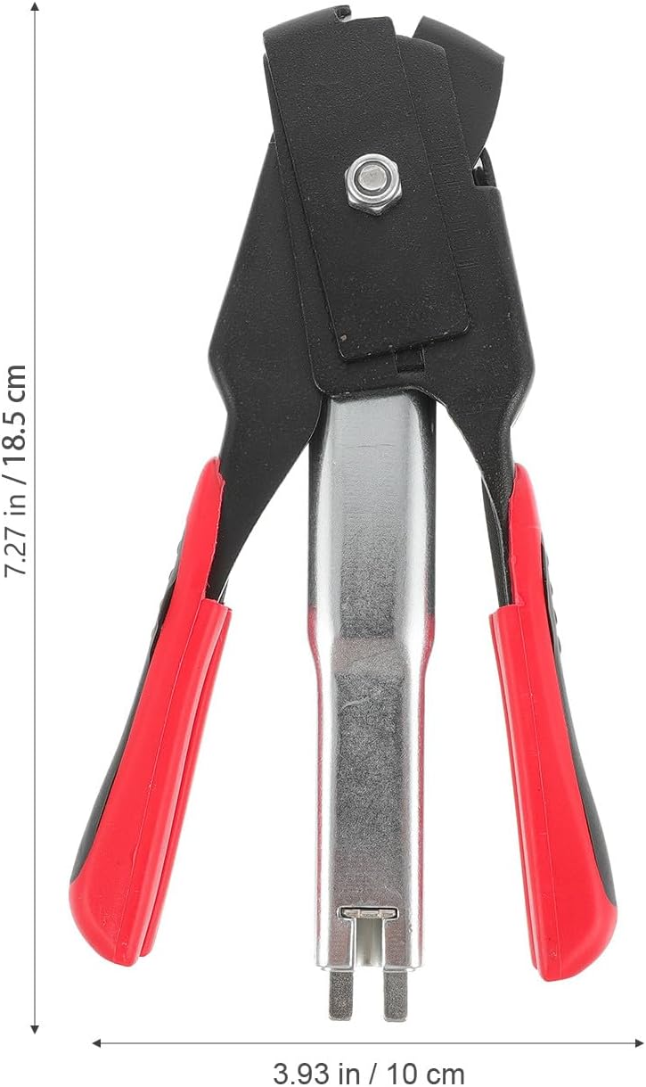 Ring Fastener Nail Pliers C-shaped Wire Cage Clamp Hand Tool for Poultry Birdcage Fence Installation with Red Handle