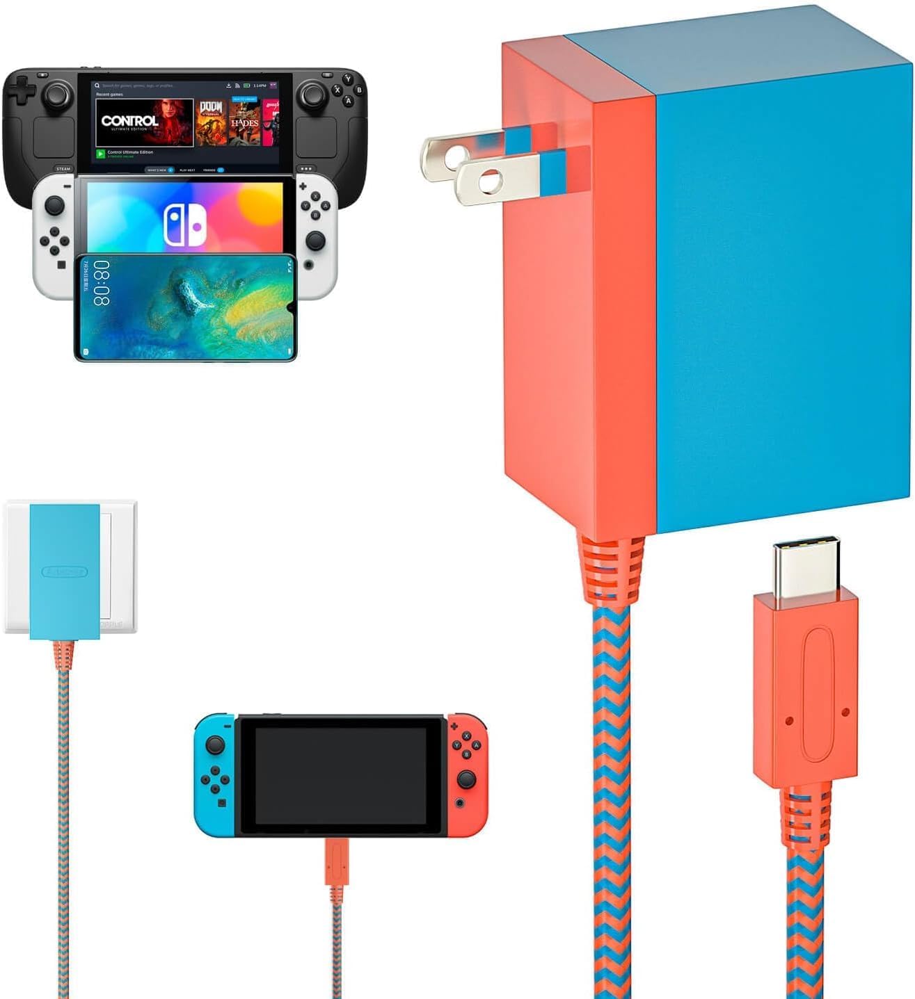 Nintendo Switch Charger, AC Adapter Power Cord with Egypt Ubuy