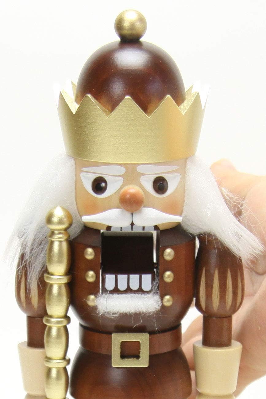 Christian Ulbricht Collectible Wooden Nutcracker - King (Natural and Gold)
