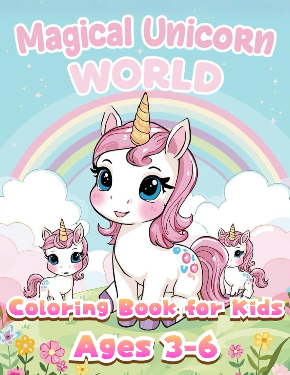 Magical Unicorn World: Coloring Book for Kids Ages 3-6