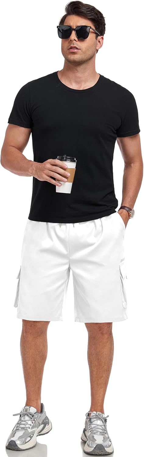 ZAFUL Mens Casual Shorts Flat Pocket Zipper Cargo Shorts Fashion Summer Short Drawstring Outdoor Twill Shorts with 6 Pockets - Image 3