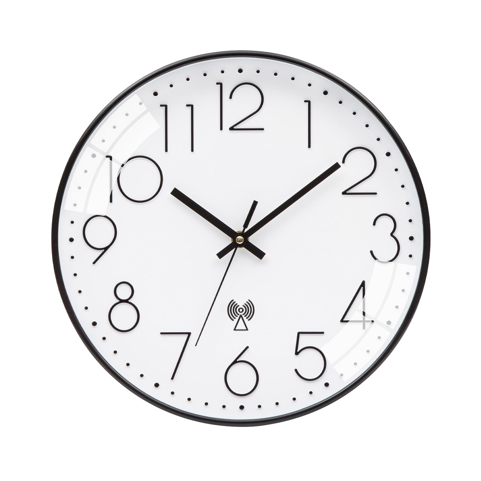 Vivilinen - Horloge murale radio - Silencieuse - Horloge murale sans bruit de tic-tac - Moderne - Horloge murale radio sans bruit - Horloge radio murale sans tic-tac pour salon, chambre à coucher