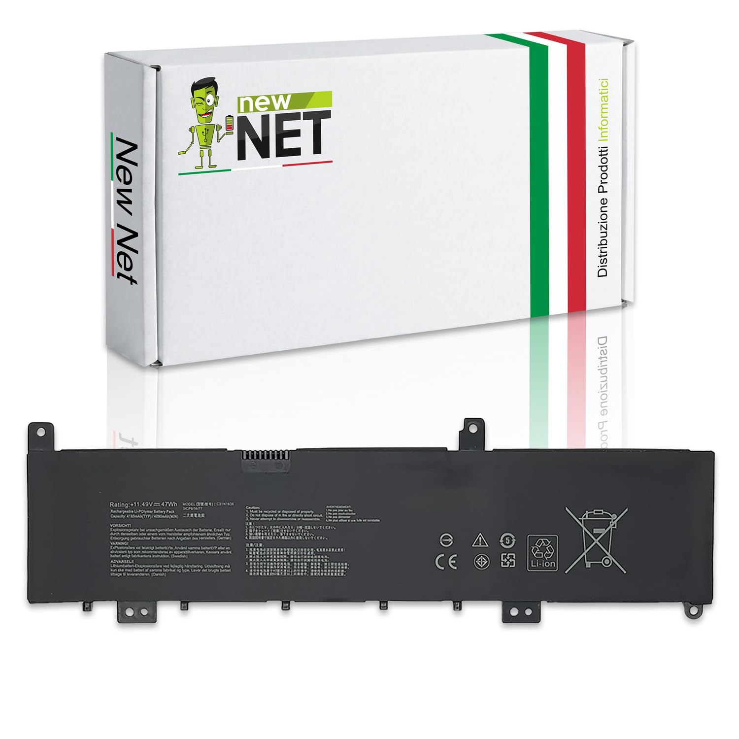 New Net - Batteria C31N1636 compatibile con Asus Vivobook Pro N580 N580G N580GD N580VN N580VD N580GD M580GD N580V N580VN N580VD ZenBook Pro UX502VD [4165mAh - CELLE GRADO A ]