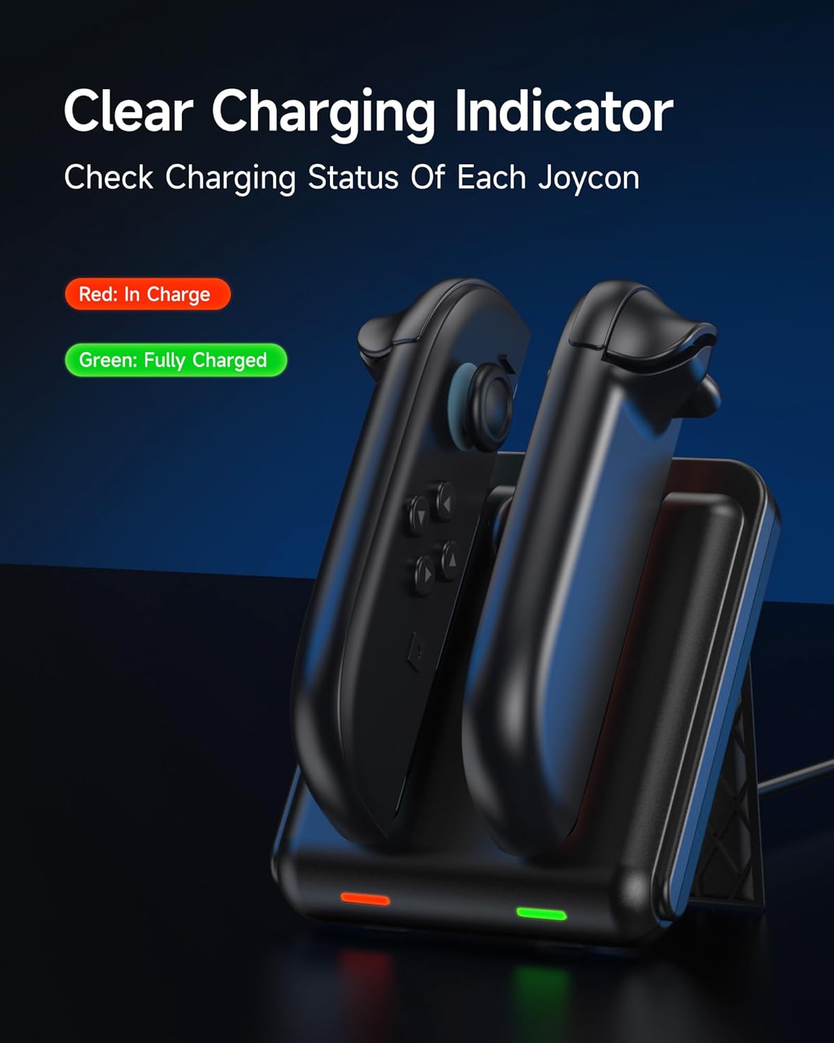 EasySMX Switch 2 Charger Dock for Joycons, 2 in 1 Charging Station for Joy-Cons Gaming Controller, Charging Dock for Switch2 with Type C 2 Port USB, Joycon Remote Docking Station Accessories Portable - Image 4