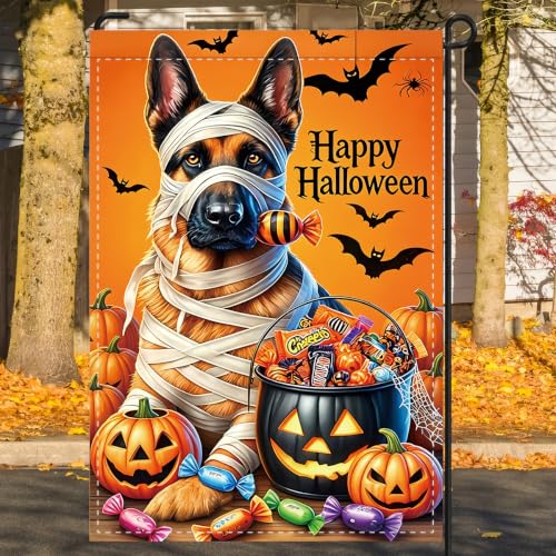 NHBTC Happy Halloween German Shepherd Dog Garden Flag 12x18 Lawn Yard Decor - image 9