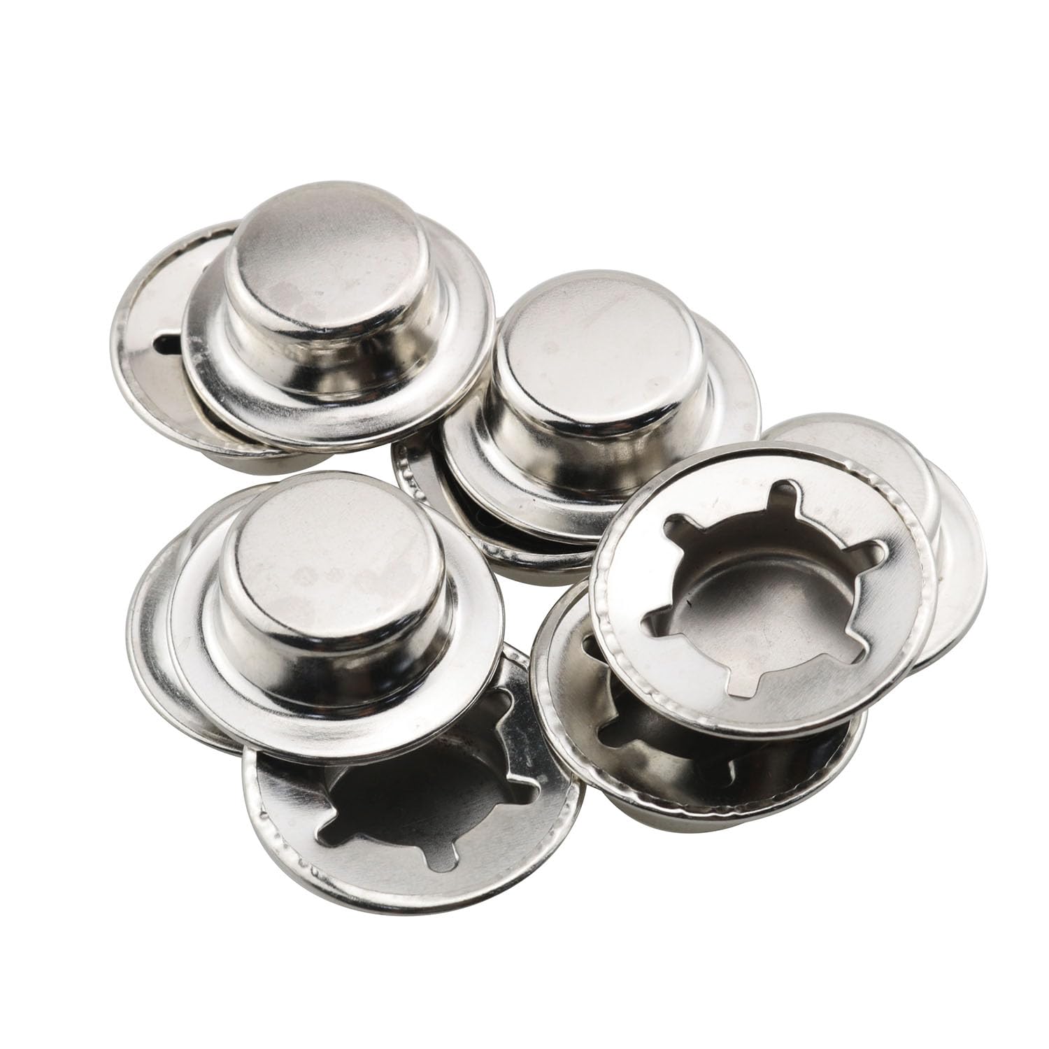 TAODAN 6PCS Axle Push Nut Fastener Axle Cover Nut Silver Spring Steel Push Nut Cover Stud for Lawn Mower and Wheelbarrow and Rolling Trash Cans