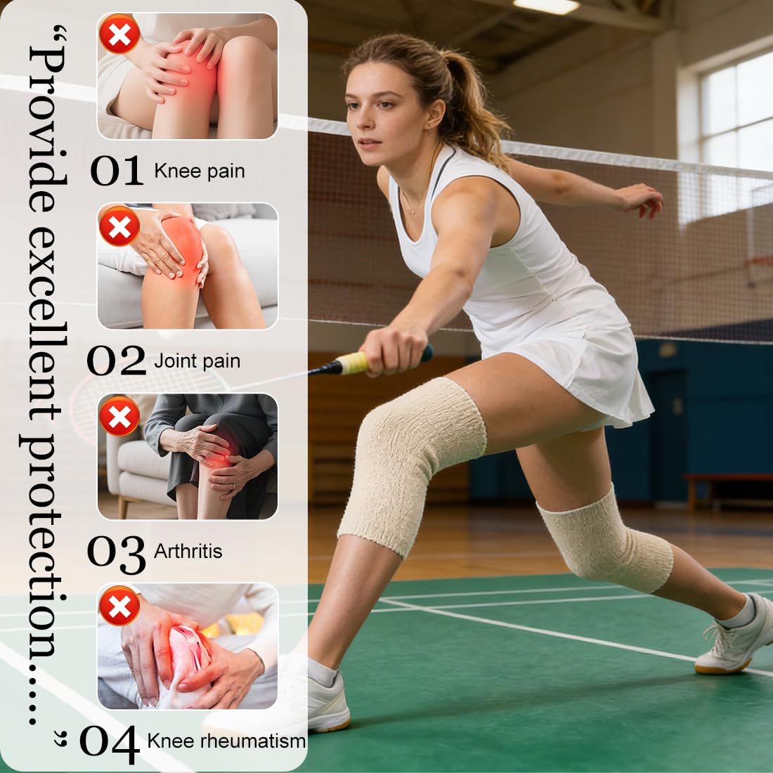 Rodilleras de voleibol,Un par de rodilleras elásticas en tono piel, 28 x 12 cm, antideslizantes, transpirables y elásticas, adecuadas para fitness, yoga, baile y running.