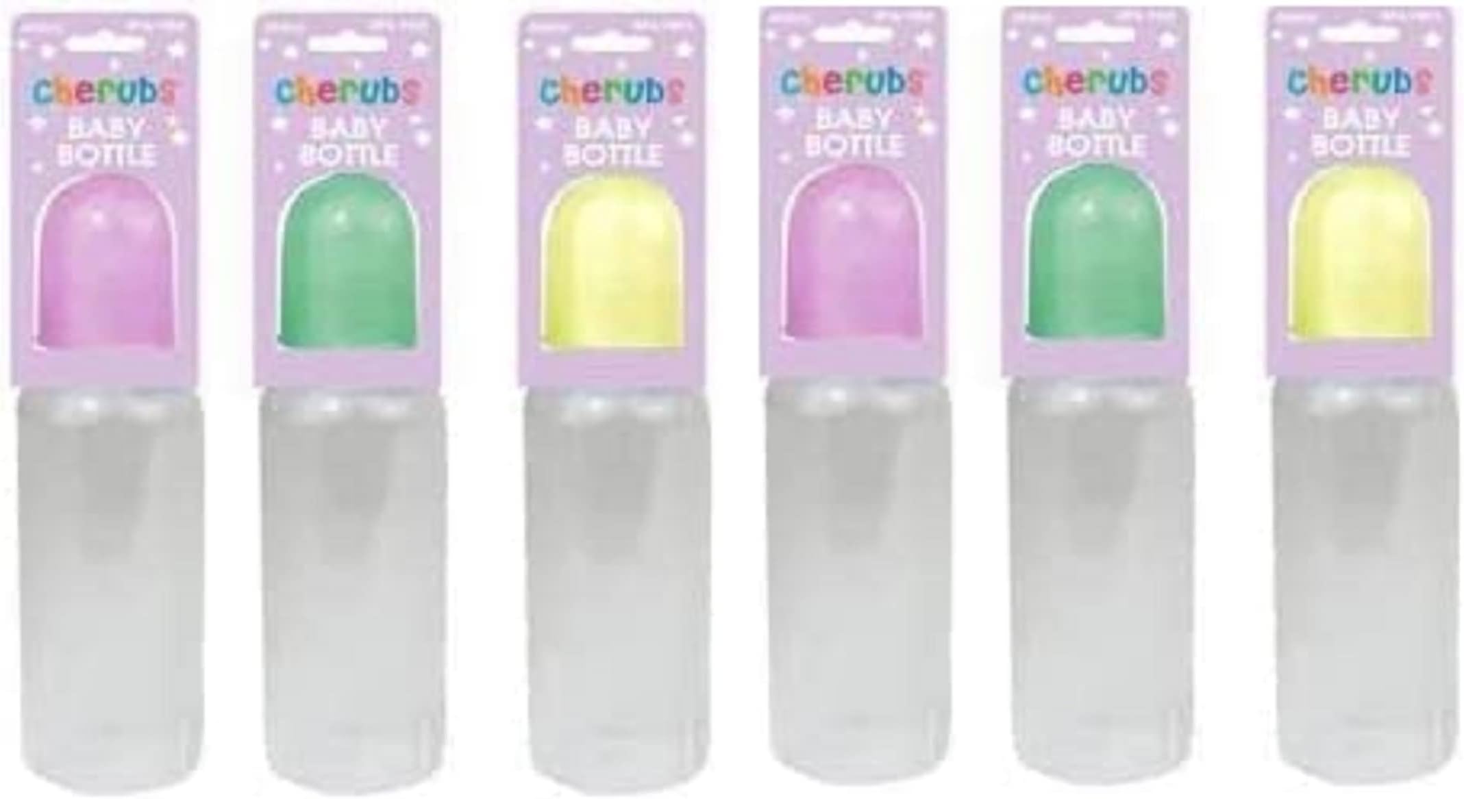 Pack of 6 Baby Bottle Soft Silicone Medium Flow Teat Reusable and Have A Dust Cap, So Spill-Proof and Protects The Bottle and Its Contents from Dirt. (250ml)