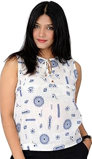 Vastrayalaya venture Sleeveless Tops for Women Stylish |Tops for Woman | Top | Sleeveless Kurti for Women Stylish | White