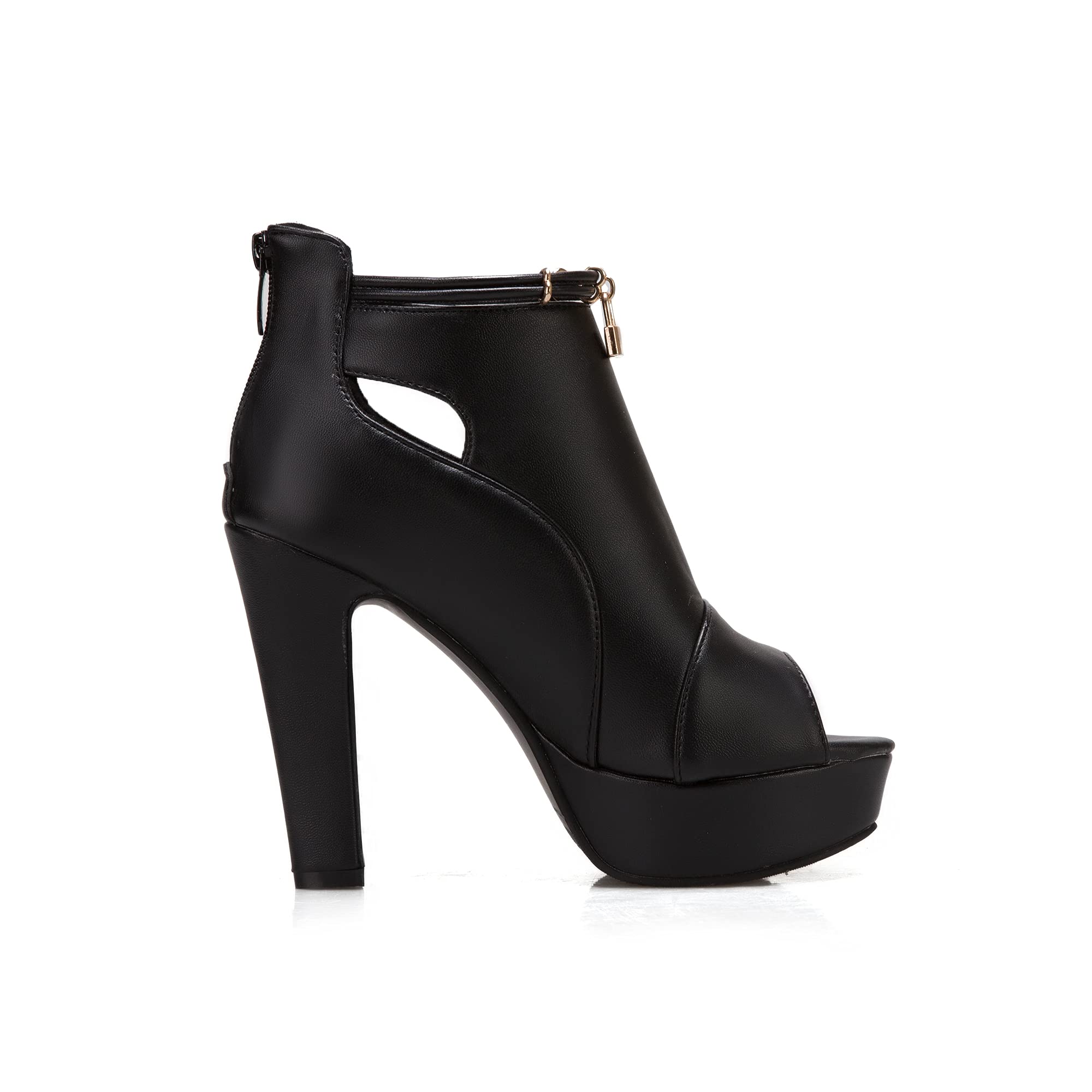 Zapatos de tacón con cremallera para mujer, tacón alto con plataforma de agua de 11,5 cm, zapatos de fiesta fáciles de caminar, z33-7s