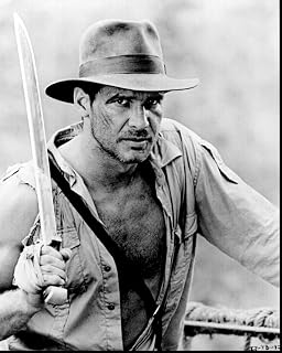 Posterazzi Harrison Ford With Sword In Indiana Jones And The Temple Of Doom Black And White Photo Print (8 x 10) - Item # MVM50016