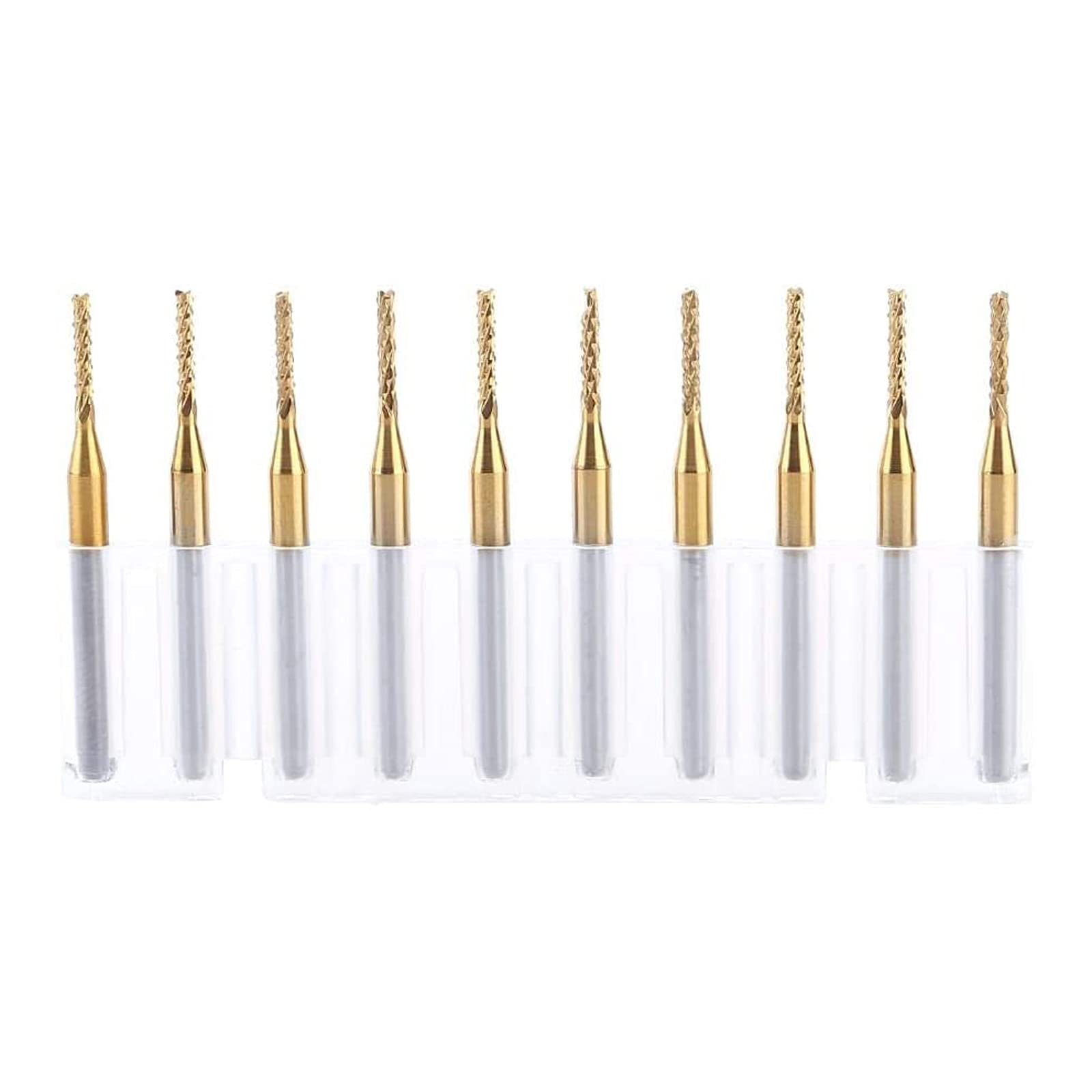 Schaftfräser Akozon 1.5mm Schneide Schaftfräser CNC PCB Gravur Bit Wolfram Beschichtung 1/8"Schaft Set von 10 Stück Fräser Schaftfräser Mikro Router