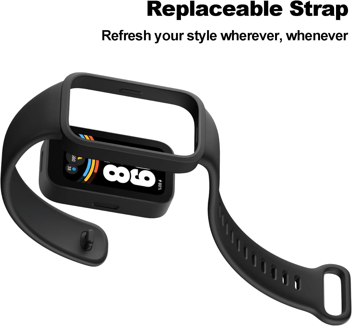 3-Pack Replacement Band Compatible with Xiaomi Smart Band 9 Active, Soft Sport Strap, Adjustable Breathable Bands, Quick Release - Image 4