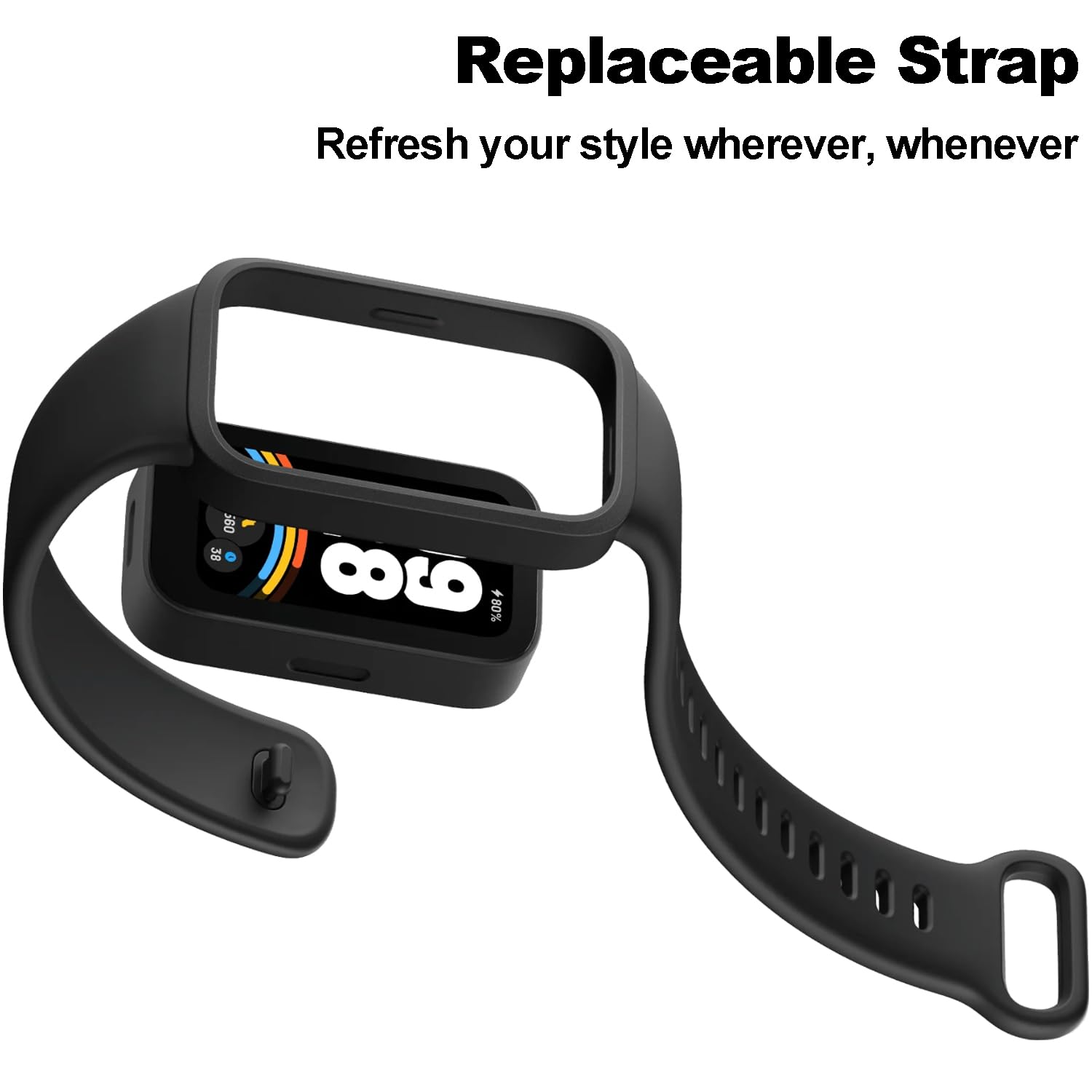 3 Paski Zamienne do Xiaomi Smart Band 9 Active i Redmi Band 3, Miękkie Sportowe, Regulowane I Oddychające, z Szybkim Odpinaniem