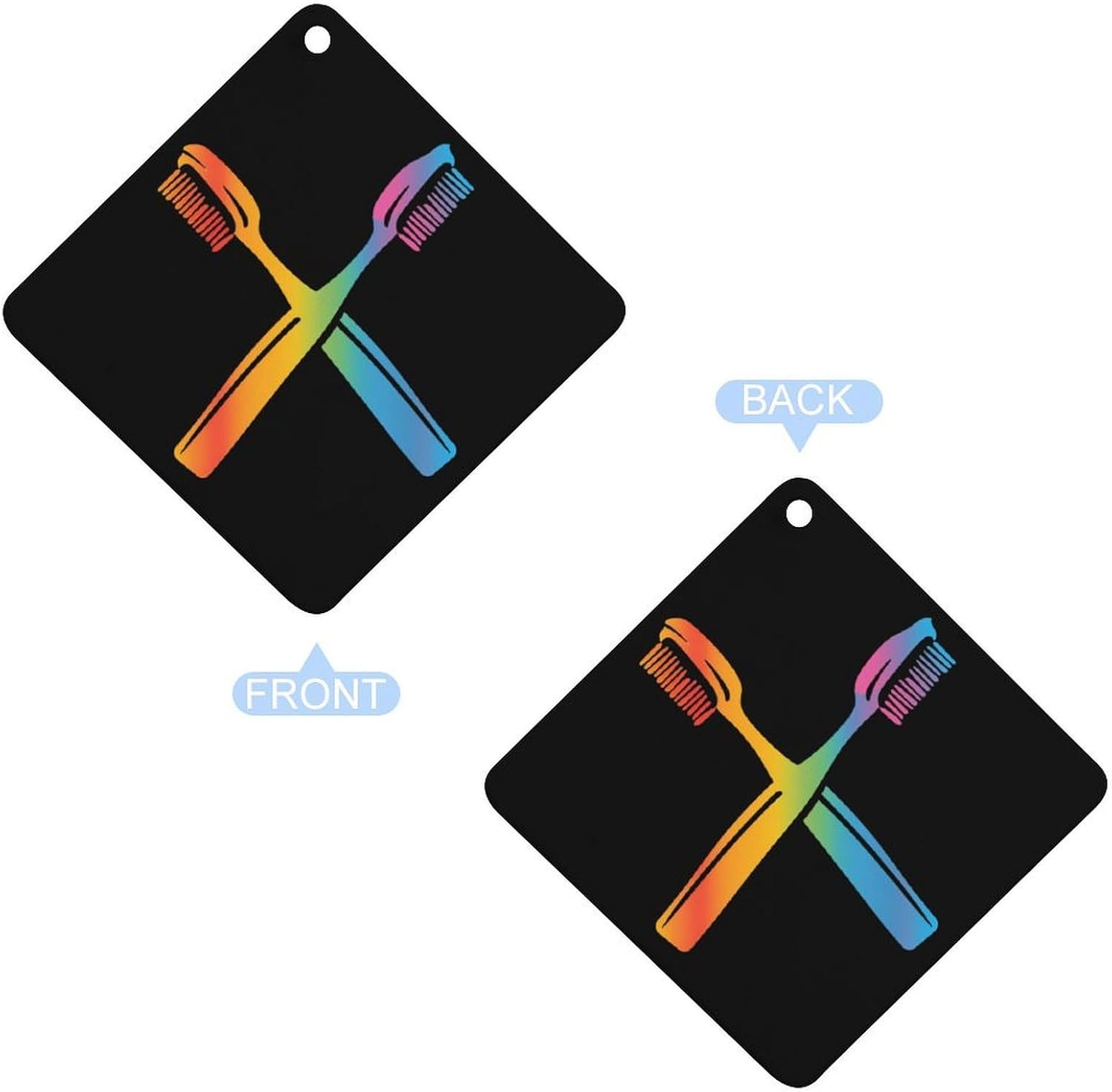 Toothbrush Dentist Watercolor Car Air Freshener Hanging Aromatherapy Tablets for Car Accessories Rhombus