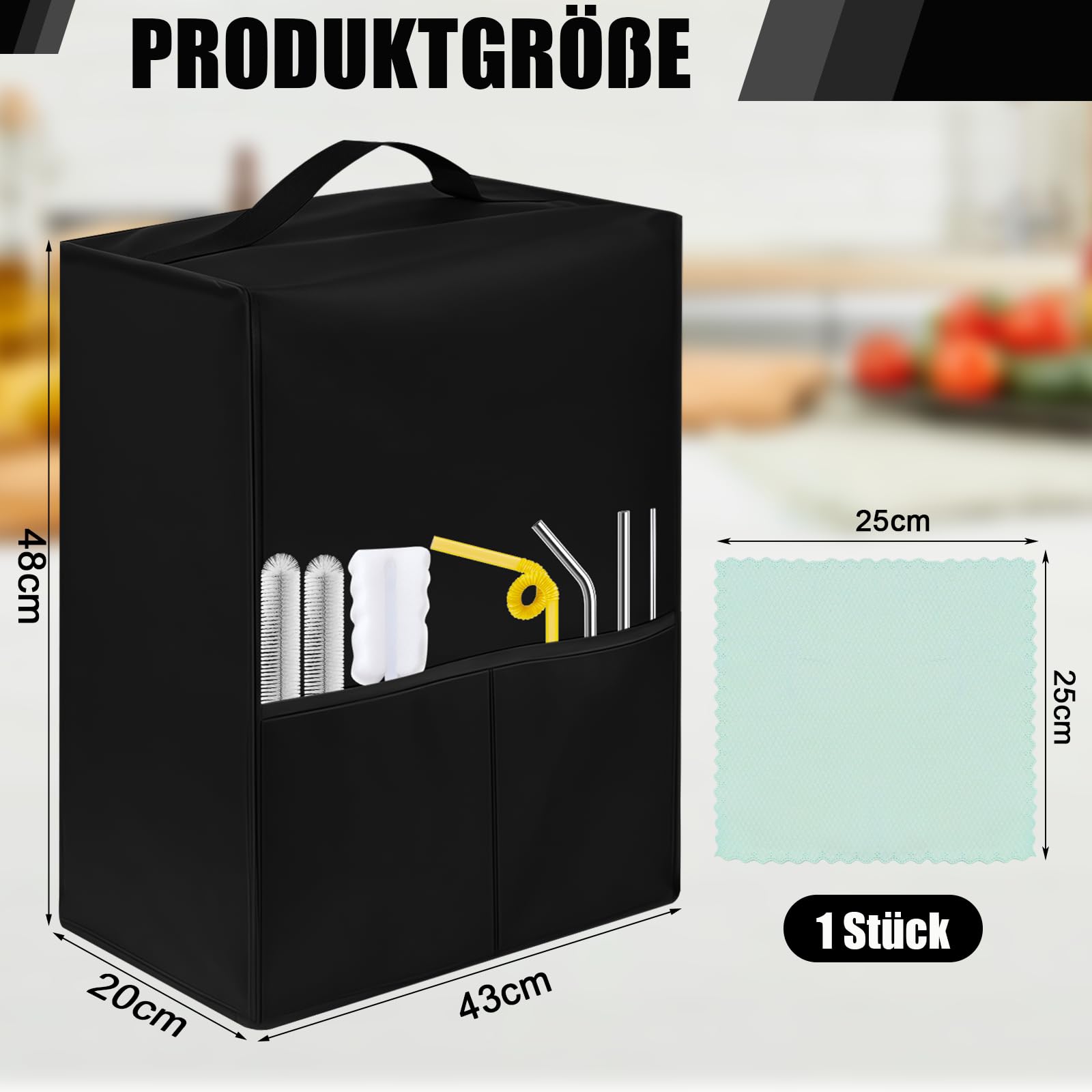 KASURE Slushi Maschine Abdeckung, 48 x 20 x 43 cm Staubschutz für Eis- und Soft-Serviermaschine Slush Maschine Aufbewahrungstasche für Ninja SLUSHi Maschine FS301EU und KLAMER Slush Maschine
