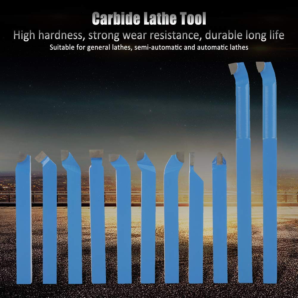 Conjunto de Herramientas de Corte de Fresado de Torno, 11 Piezas de 11 Piezas de 12 * 12 Mm Herramientas de Torno de Carburo con Punta de Carbonización de Fresado de Fresado