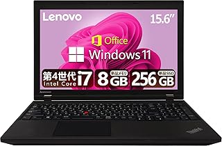 【整備済み品】 レノボノートパソコンThinkPad L540 ■CPU:第4世代Core-i7/MS & Office 2019/15.6インチ/Windows 11搭載/テンキー/DVD/USB3.0/無線LAN/ノートパソコン (2)メモリ:8GB+SSD:256GB)