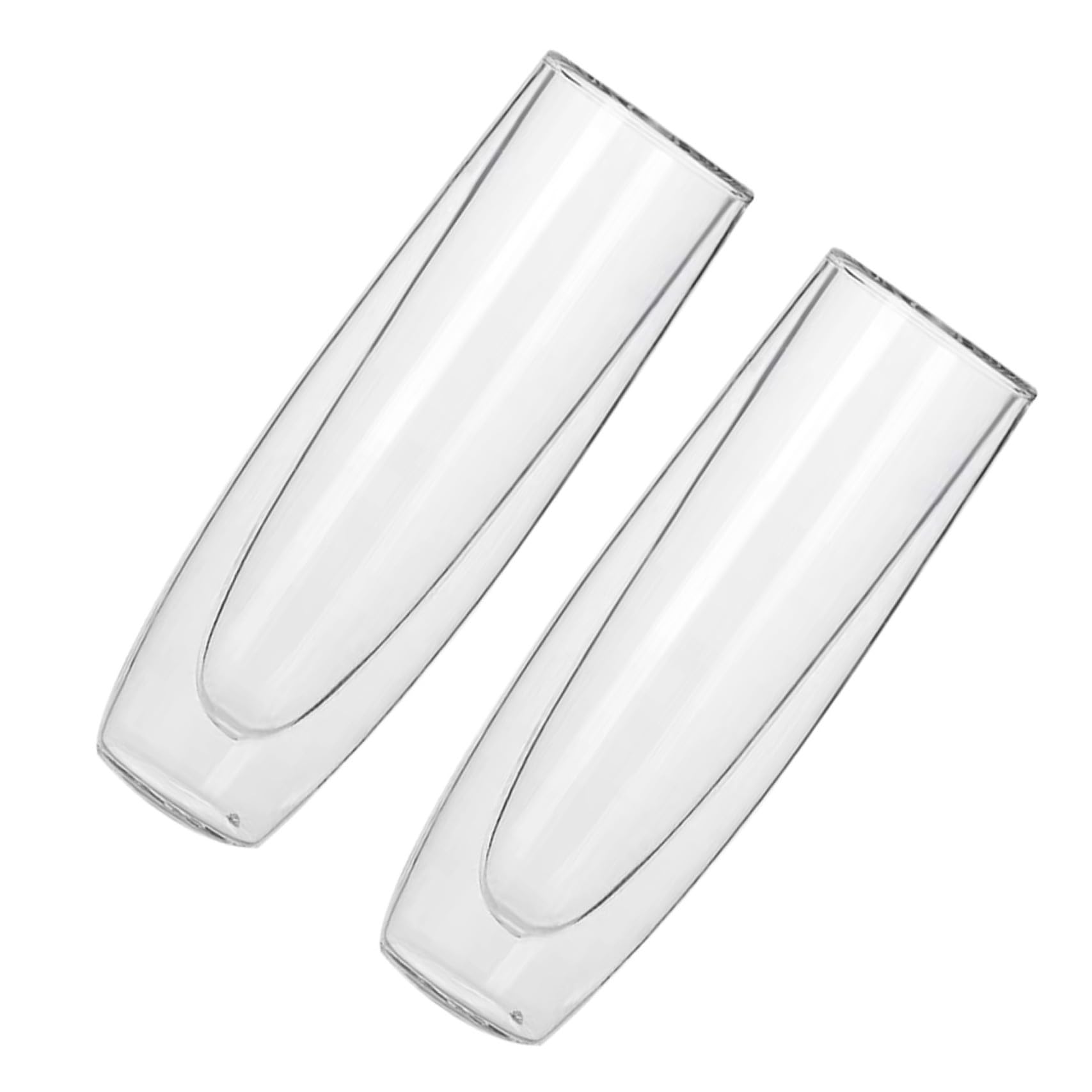 Vasos de Champán de Doble Pared de Vidrio de Borosilicato de 150ml Copas Elegantes