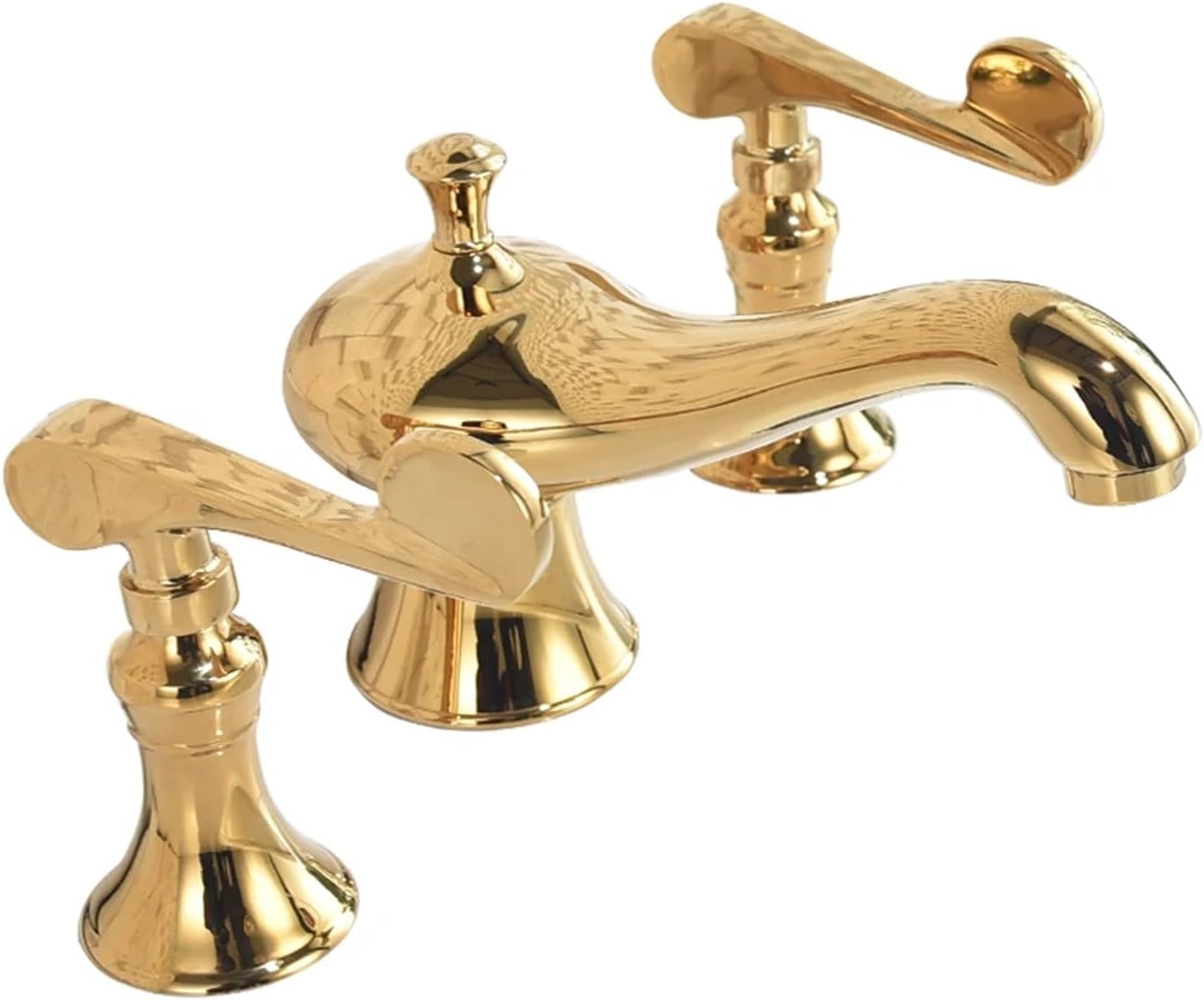 1 Pcs Basin Faucet Bathroom Sink Faucet Three Hole Double Handle Luxury Faucet Water Tub Bath Faucet (Color : O Style)