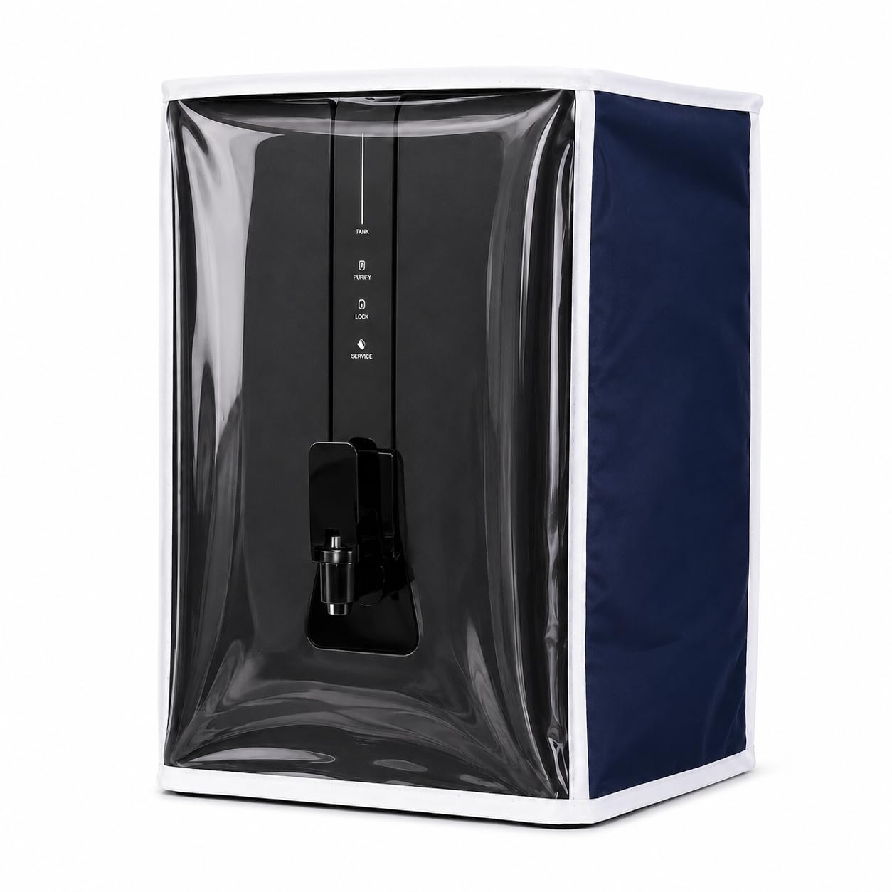 ro water purifier cover compatible with pureit eco elite 2x | waterproof & dustproof protective cover | scratch resistant | transparent front with fabric side panels