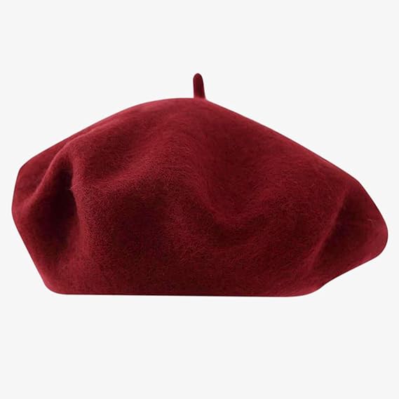 Womens Wool French Beret Chic Solid Beanie Hat Stretchable Classic Beret