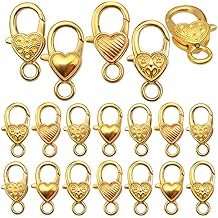 Lobster Claw Clasp,40pcs 26x14mm Heart Lobster Claw Clasps Tibetan Jewellery Lobster Clasps Craft DIY Accessories for Jewelry Necklaces Bracelet,4 Styles