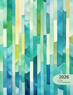 2026 Planner: Designs Bamboo Watercolor Tiles: Stylish Weekly and Monthly Organization