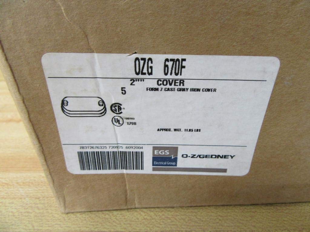O-Z/Gedney OZG 670F 2" Cast Conduit Body Cover (Pack of 5)