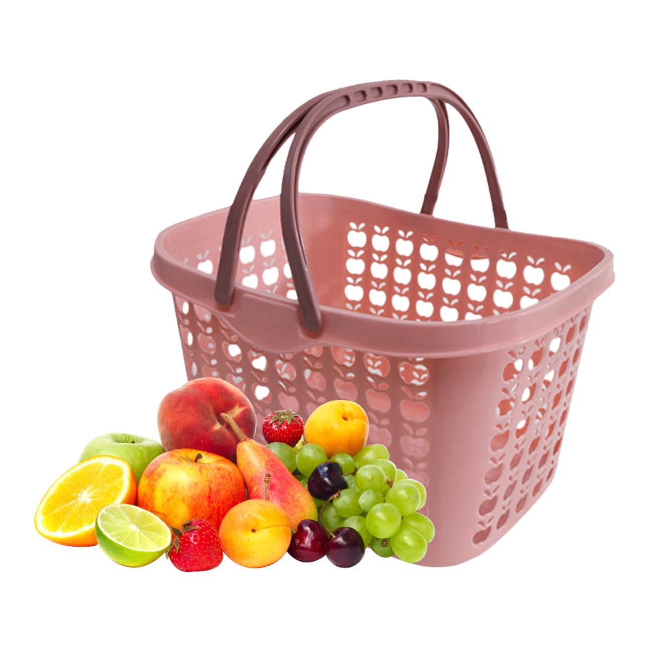 Artibetter Cesto la Spesa in Plastica Manico Ergonomico, Cesto Elegante per Frutta e Verdura, Pratico e Resistente, per Uso Indoor e Raccolta Alimenti