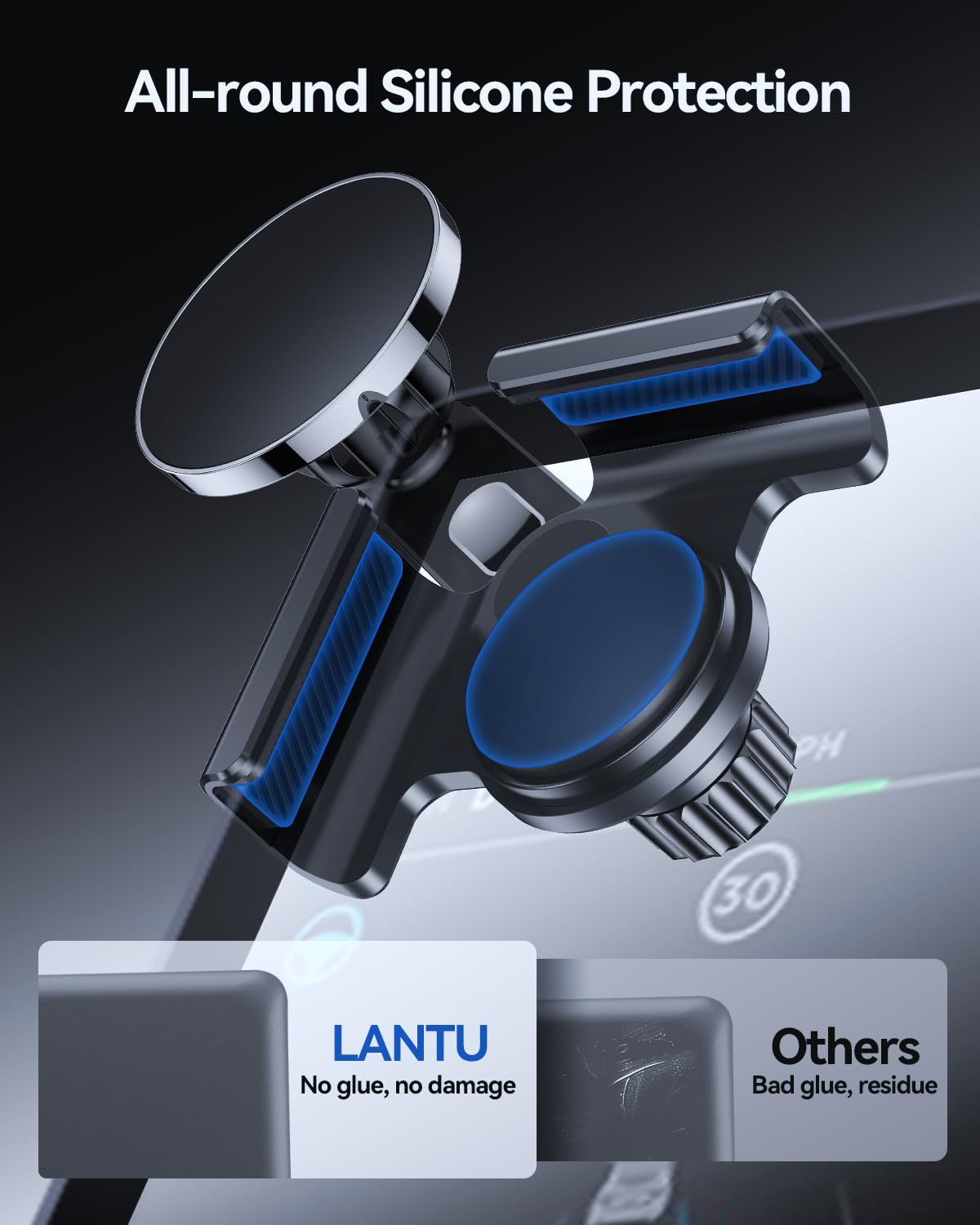 LANTU Qi2 Zertifiziert 15W Handyhalterung für Tesla Model 3/Y/X/S MagSafe Handyhalter Auto Magnet mit 1M C-C Kabel für iPhone 12-17 Serie und