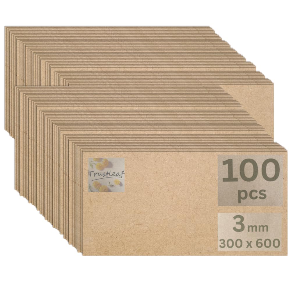 Trustleaf 3mm Sheets of MEDITE Premier MDF 300mm x 600mm Approx 1ft x 2ft. Pack of 100