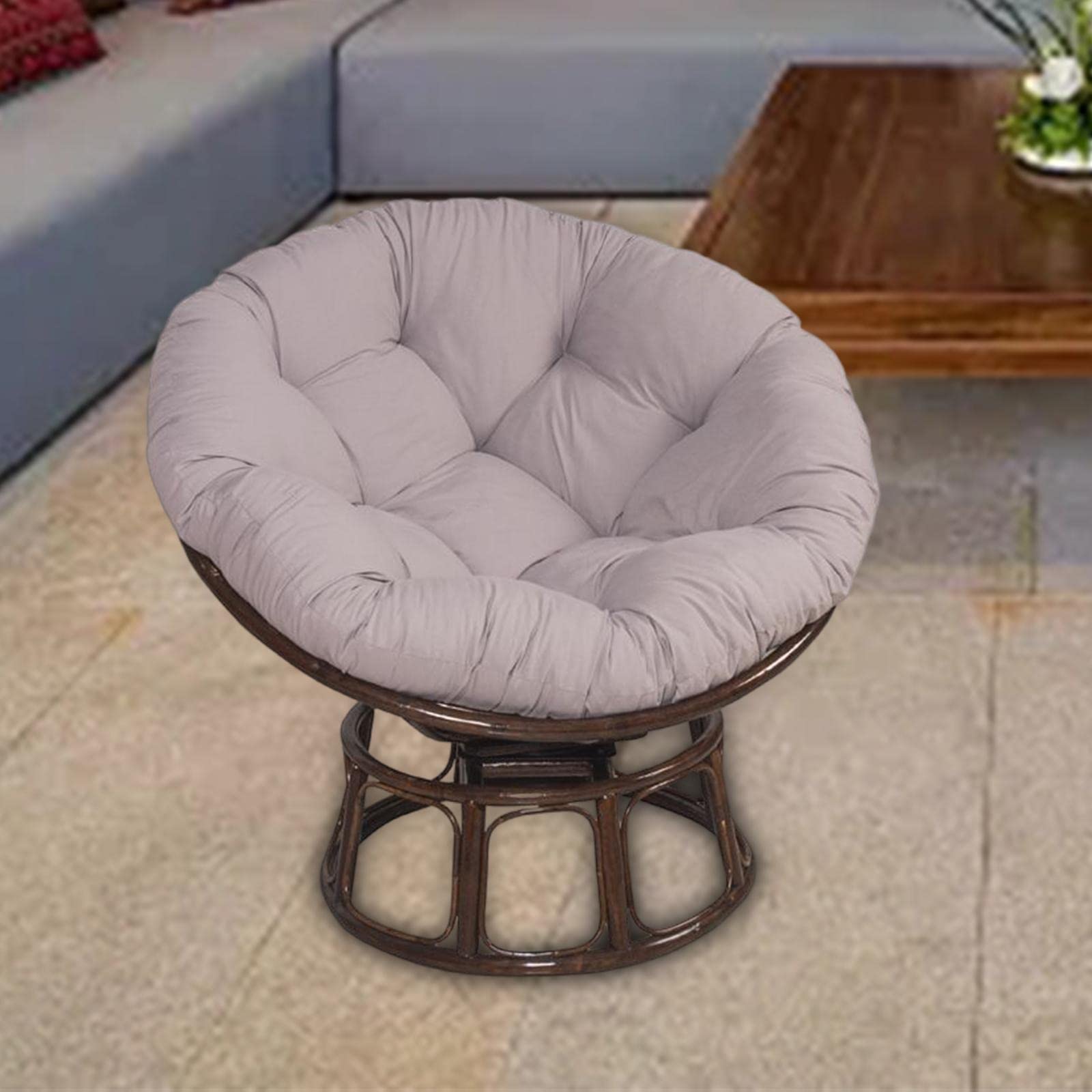 Baoblaze Coussin de chaise d'extérieur de 60 cm, pour chaise en rotin, fauteuil suspendu, gris