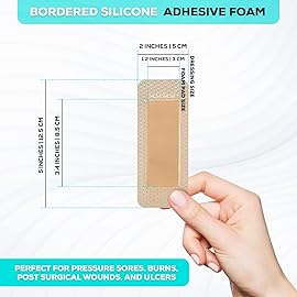 MedVanceTM Silicone - Bordered Silicone Adhesive Foam Dressing, 2x5 (1.2x3.4 pad) Box of 5 dressings