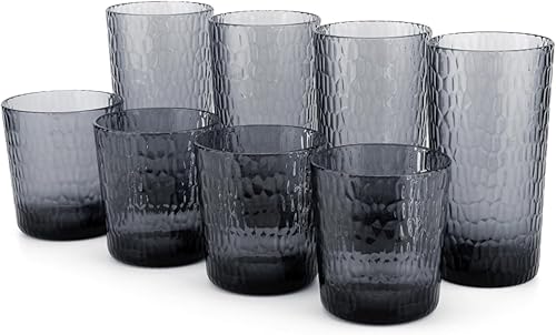 KX-WARE Vasos de plástico de 14 onzas, vasos de plástico Arcylic Double Old Fashioned, juego de 6 transparentes