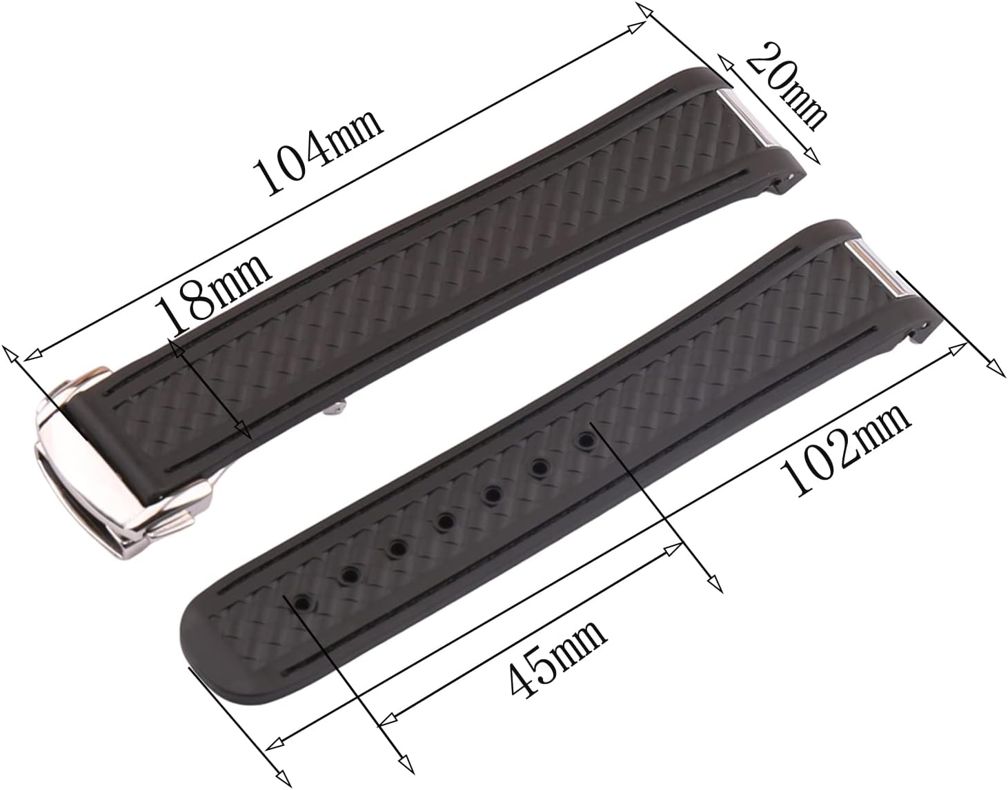 20mm Rubber Silicone Replacement Watch Band for Omega Seamaster 300 AT150 Aqua Terra 8900 Steel Buckle Series Watch Strap