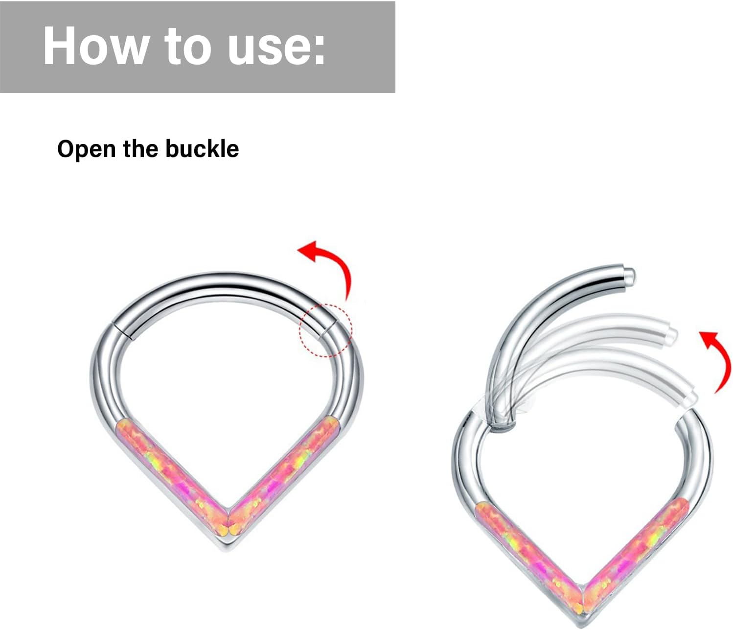 Steel Teardrop Nose Piercing Jewelry Unisex Surgical Septum Rings Clip Stylish Tragus Hoop Accessory Teardrop Nose Hoop