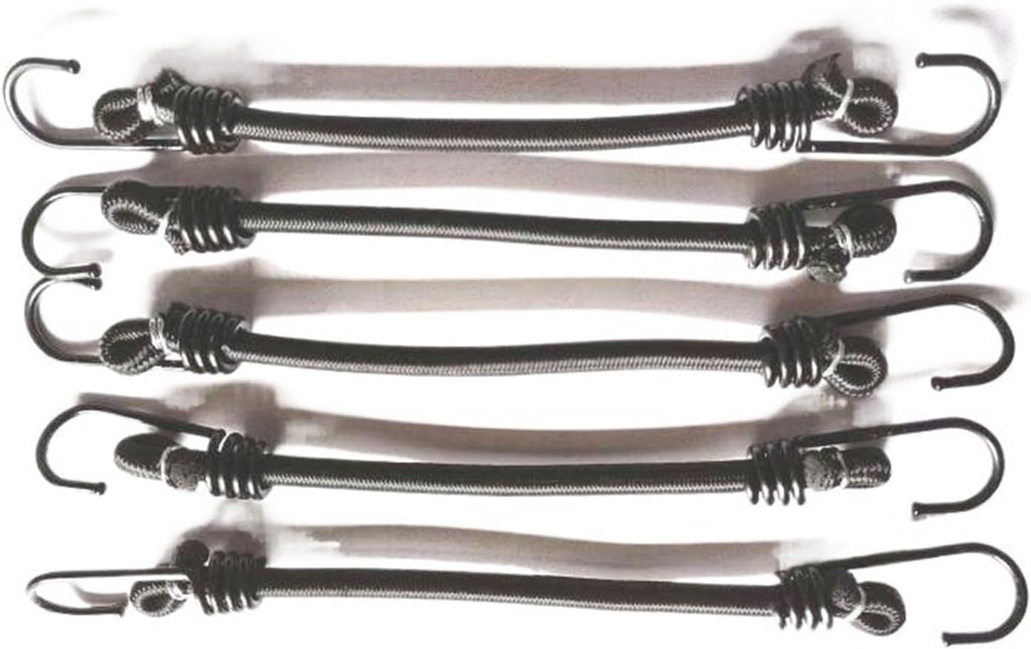 10PCS Cargo Binding Latex Luggage Rope 5mm-8mm Luggage Binding Belt with Hook Elastic Rope Rubber Core(8MM90CM;Black)