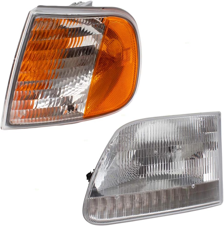 Headlights and Park/Signal Lights Compatible with 1997-2003 Ford F-150 and 97-02 Expedition