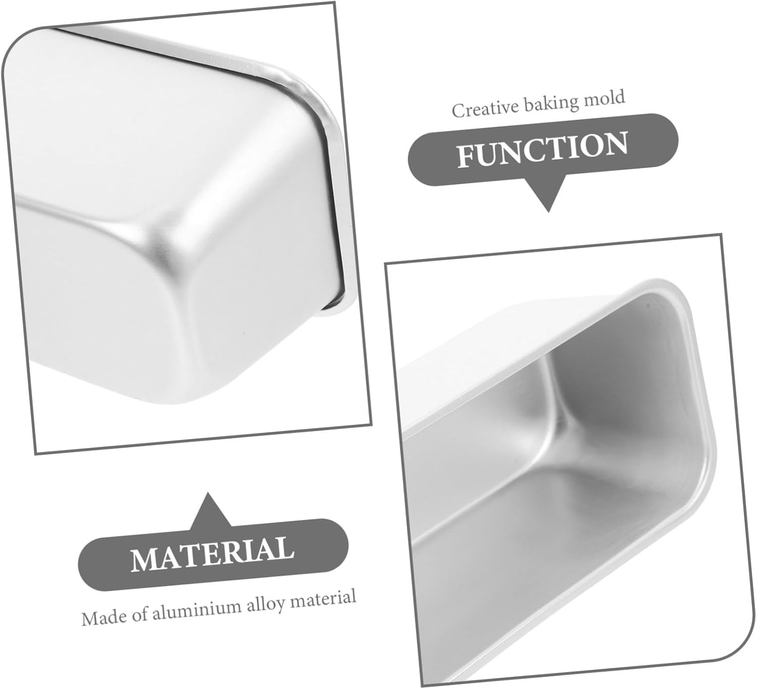PRETYZOOM 2pcs Square Cake Molds Toast Box Baking Tools Non-Stick Cheesecake Pan Rectangular Baking Tray for Pudding