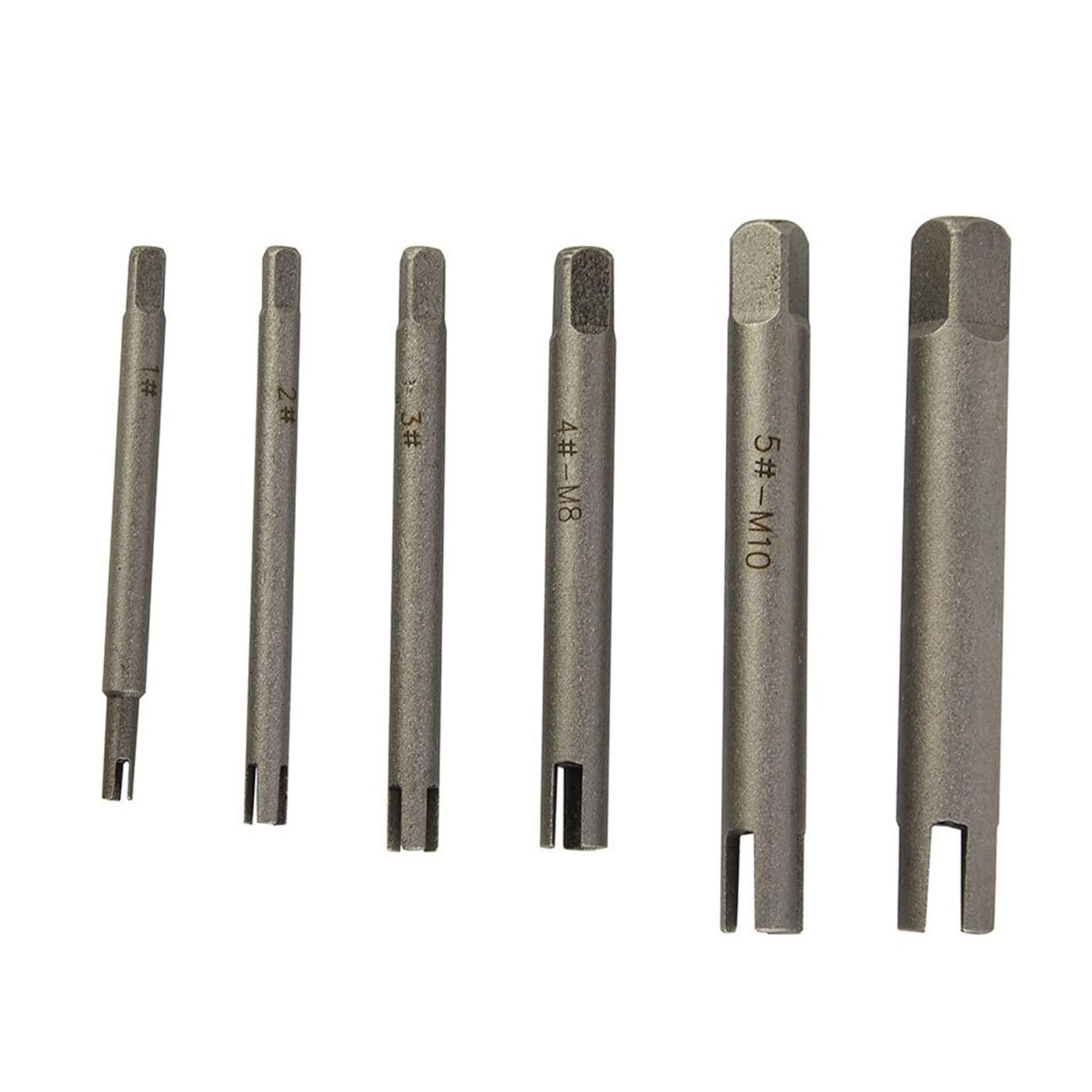 Estrattore a rubinetto Set da 6 pezzi - Rimuovi viti danneggiate e spanate, estrattore for maschi, guida for la rimozione di teste rotte, chiave inglese e punta da trapano