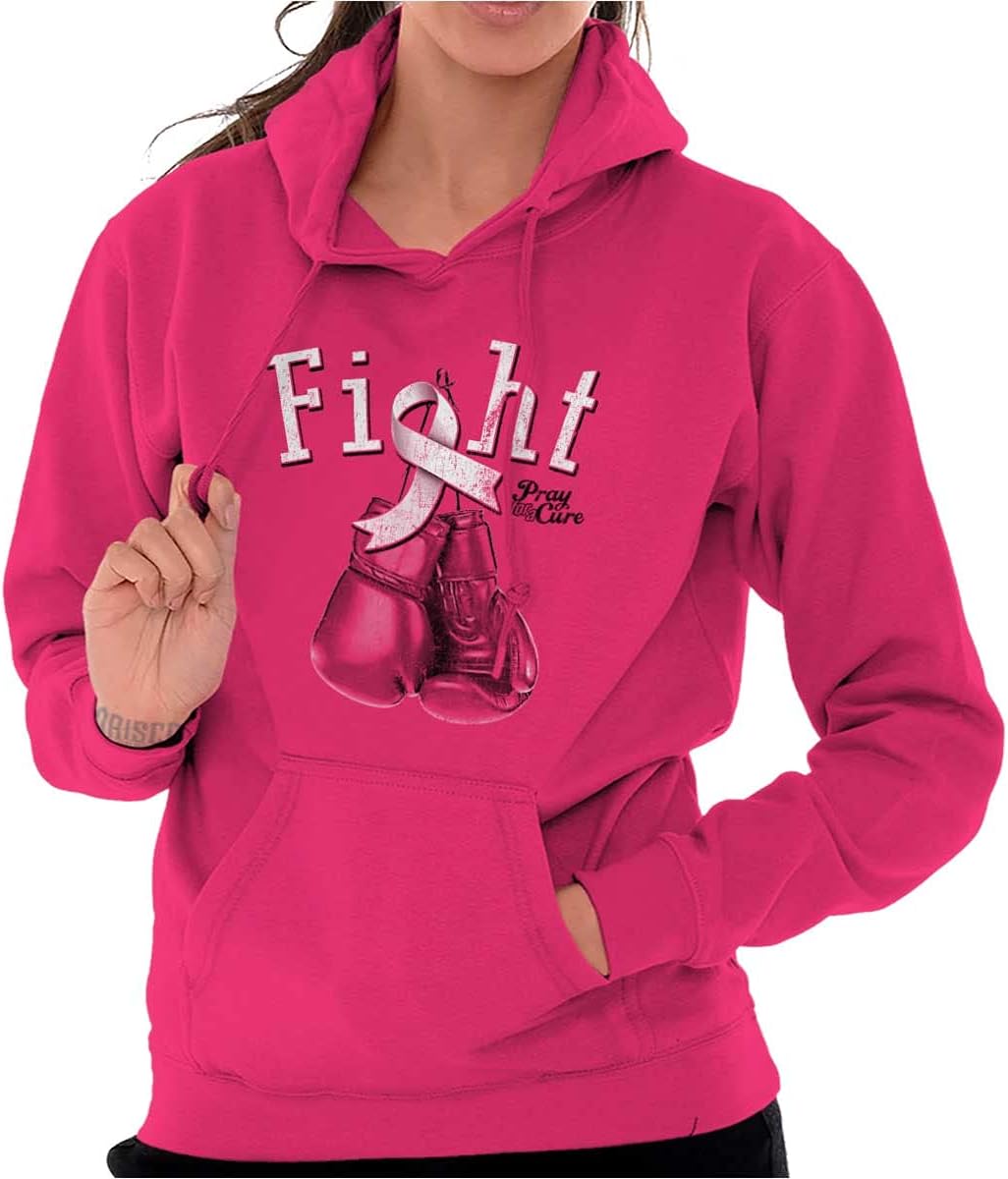 Classic Teaze Fight Boxing Breast Cancer Warrior Hoodie Sweatshirt Women
