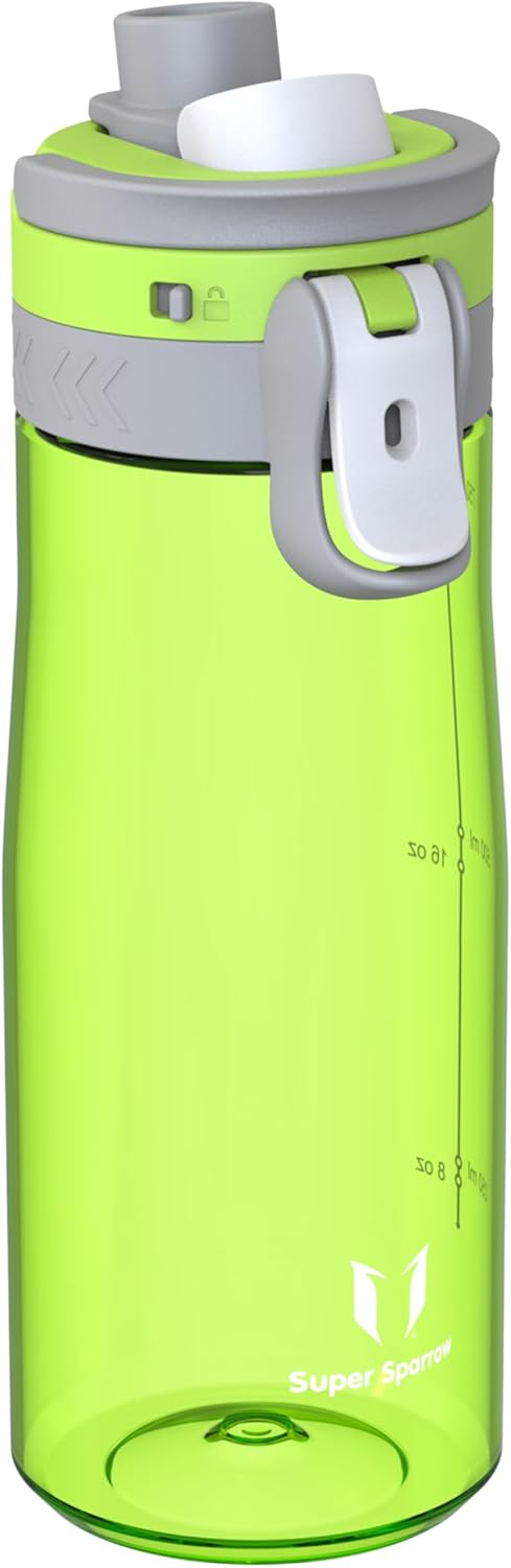 Super Sparrow Water Bottle – 500ml/750ml/1L – BPA Free, Leak Proof – TouchGulp Water Bottles Quick Flow with One Click for School, Sports, Gym