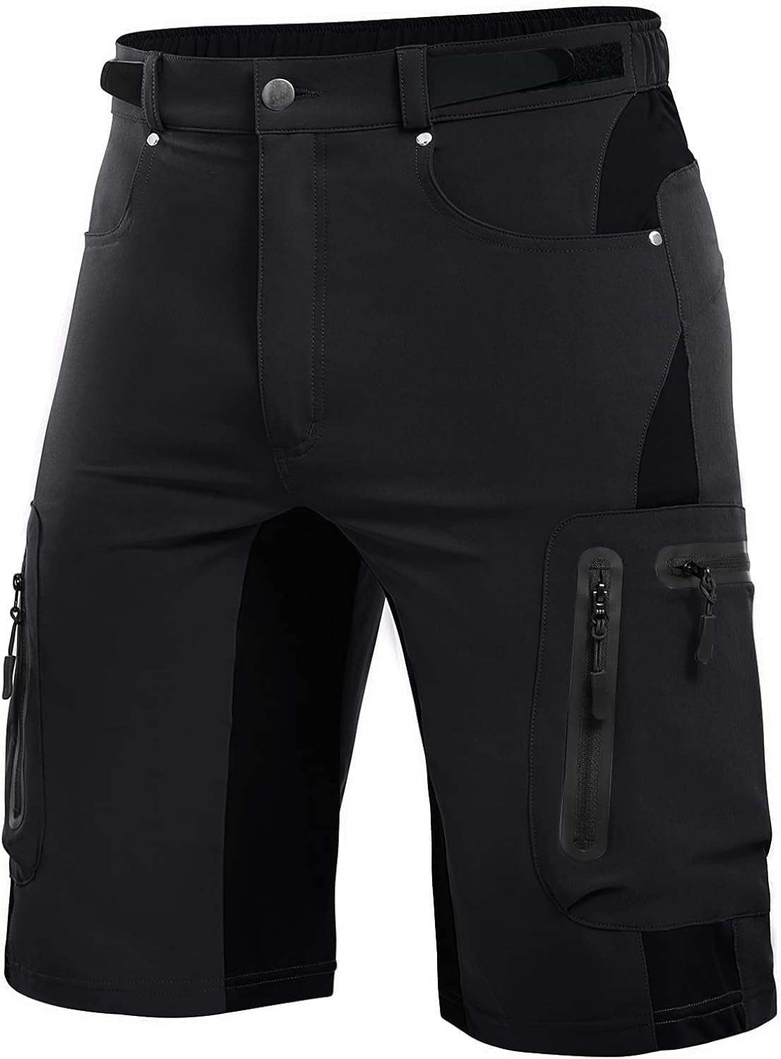 Cycorld Cargo Hiking Shorts for Men Lightweight Stretchy Elastic Waist Quick Dry Shorts with Zip Pockets